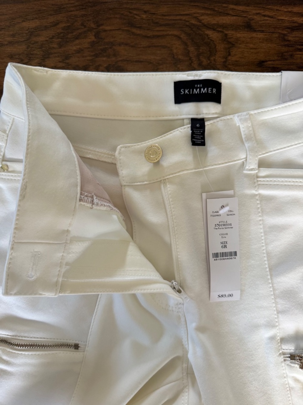WHBM The Ponte Skimmer Ecru Pants Size 6R NWT Stretch Ankle Slim - Picture 5 of 12